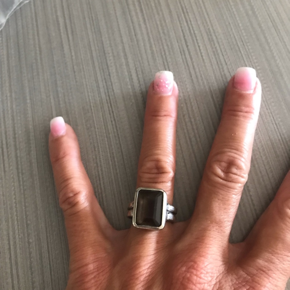 Smoky topaz ring